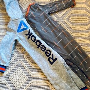 Reebok and Honest Organic Cotton Gray and Orange Kids Jumpsuit BUNDLE